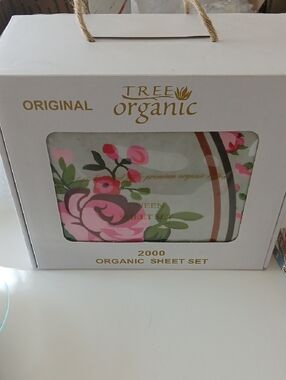 Pink Rose Floral Organic 2000 Cotton Sheet Set